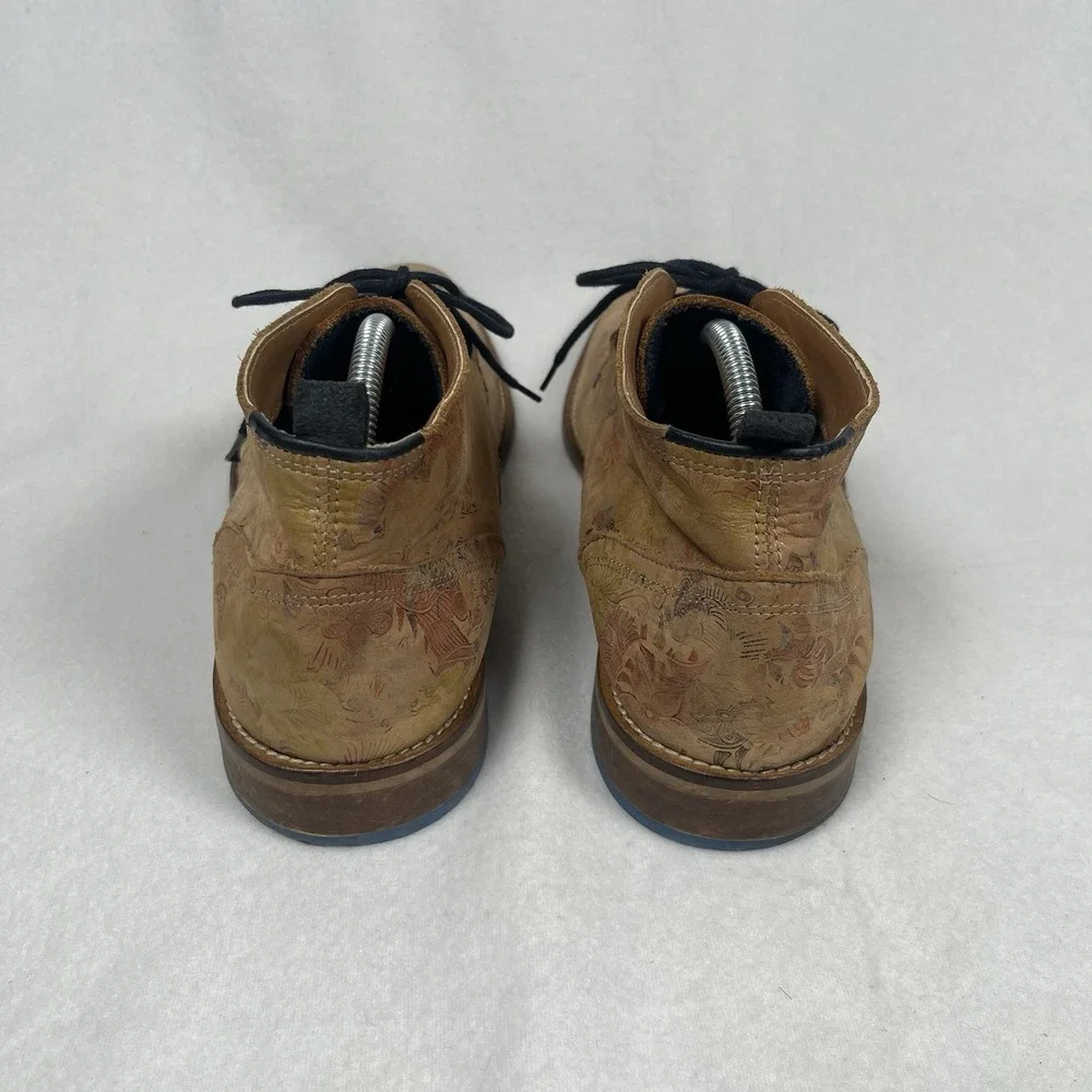 RARE Steve Madden Men Soft Leather Dress Shoe Chukka Boot Floral Ltd‎  Blade-f